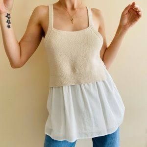Anthropologie M Jenna Knit Babydoll Top